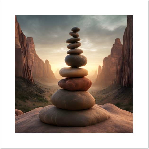 STONE ROCK BALANCING Wall Art by ThesePrints